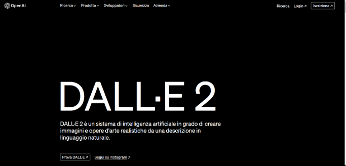 Dall-e 2 homepage